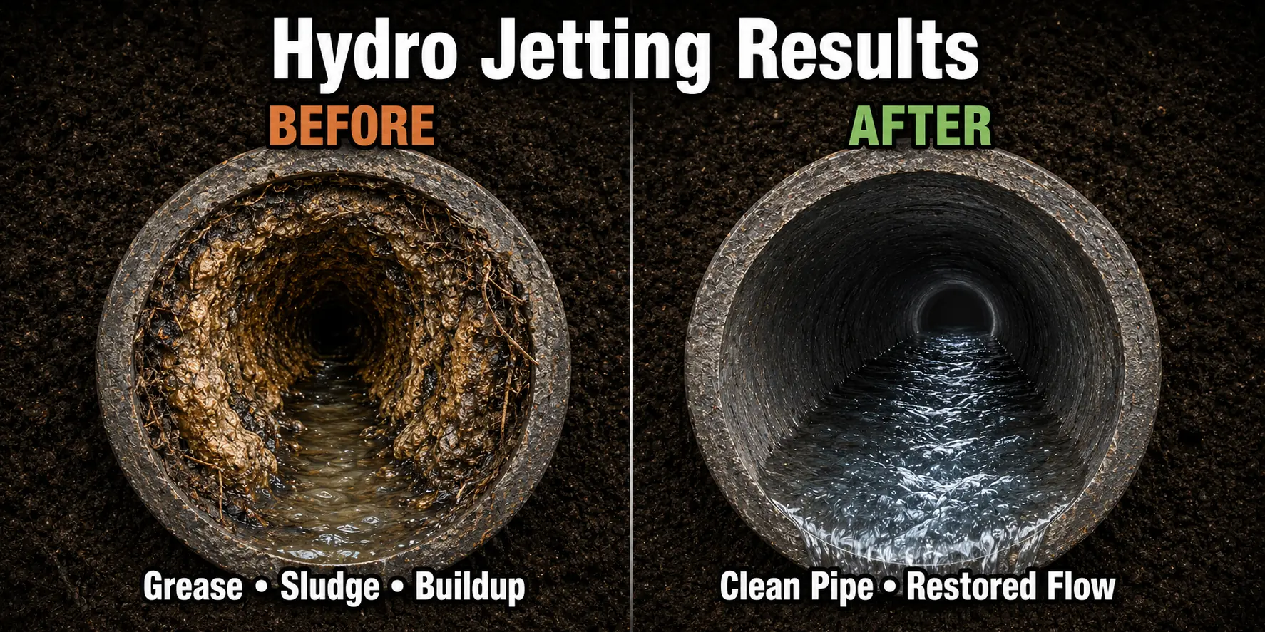 Loudoun County Virginia Hydro Jetting Before After