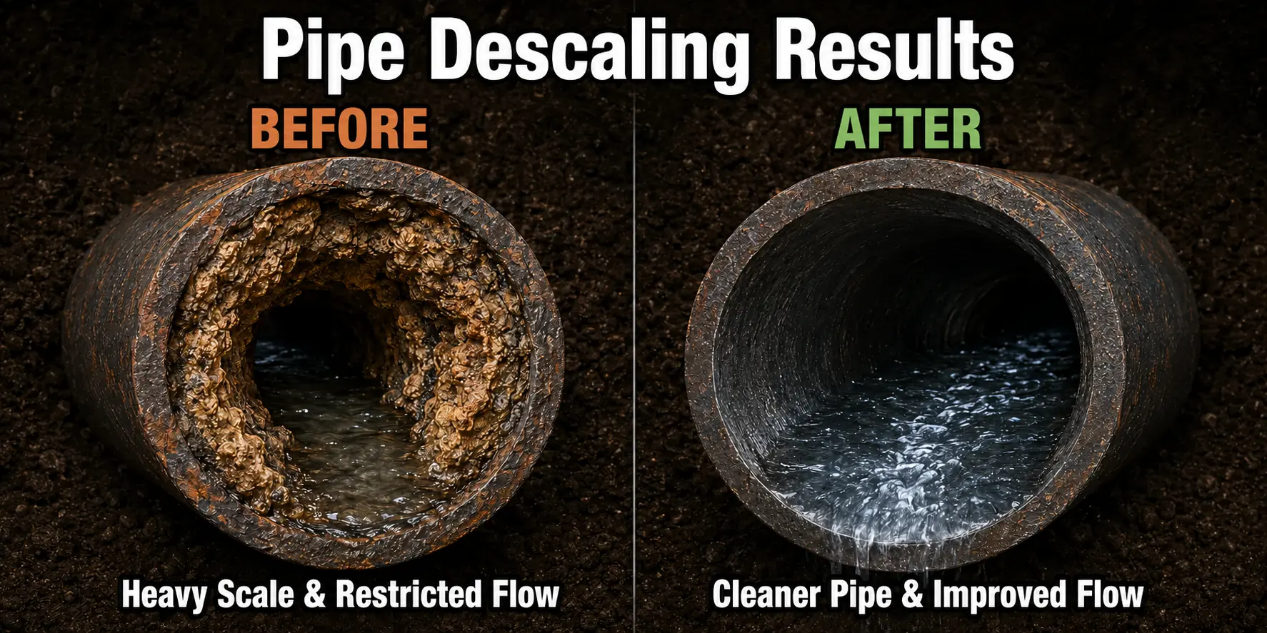 Loudoun County Virginia Pipe Descaling Before After